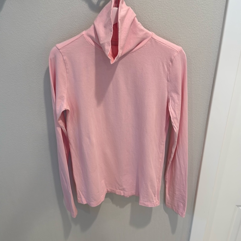J CREW CREW CUTS GIRLS TISSUE TURTLENECK PINK SHIRT SIZE 14